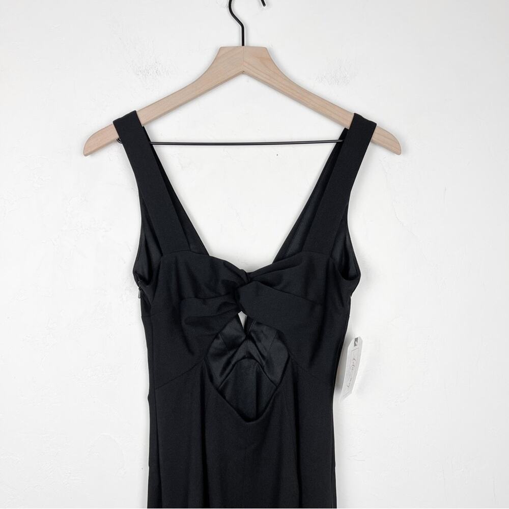 Katie May BHLDN Eva Damaris Twist Front Midi Sheath Cocktail Dress Black - Picture 12 of 15